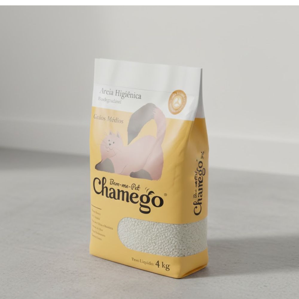 Areia Higiênica Grãos Médios Chamego 4kg