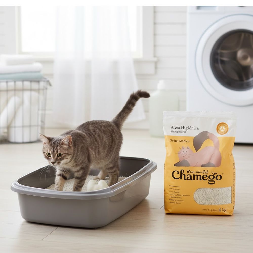 Areia Higiênica Grãos Médios Chamego 4kg
