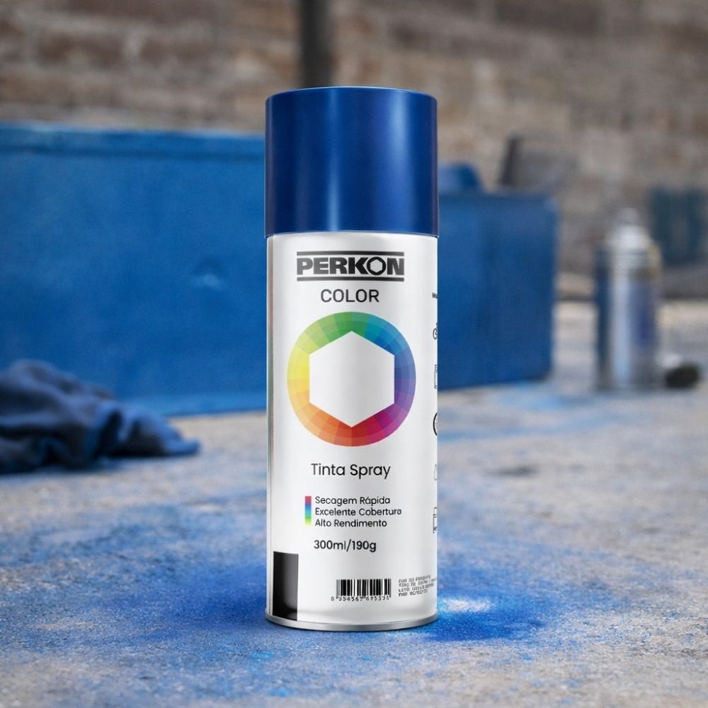 Tinta Spray Perkon Metálica Azul - 300ML | 7180