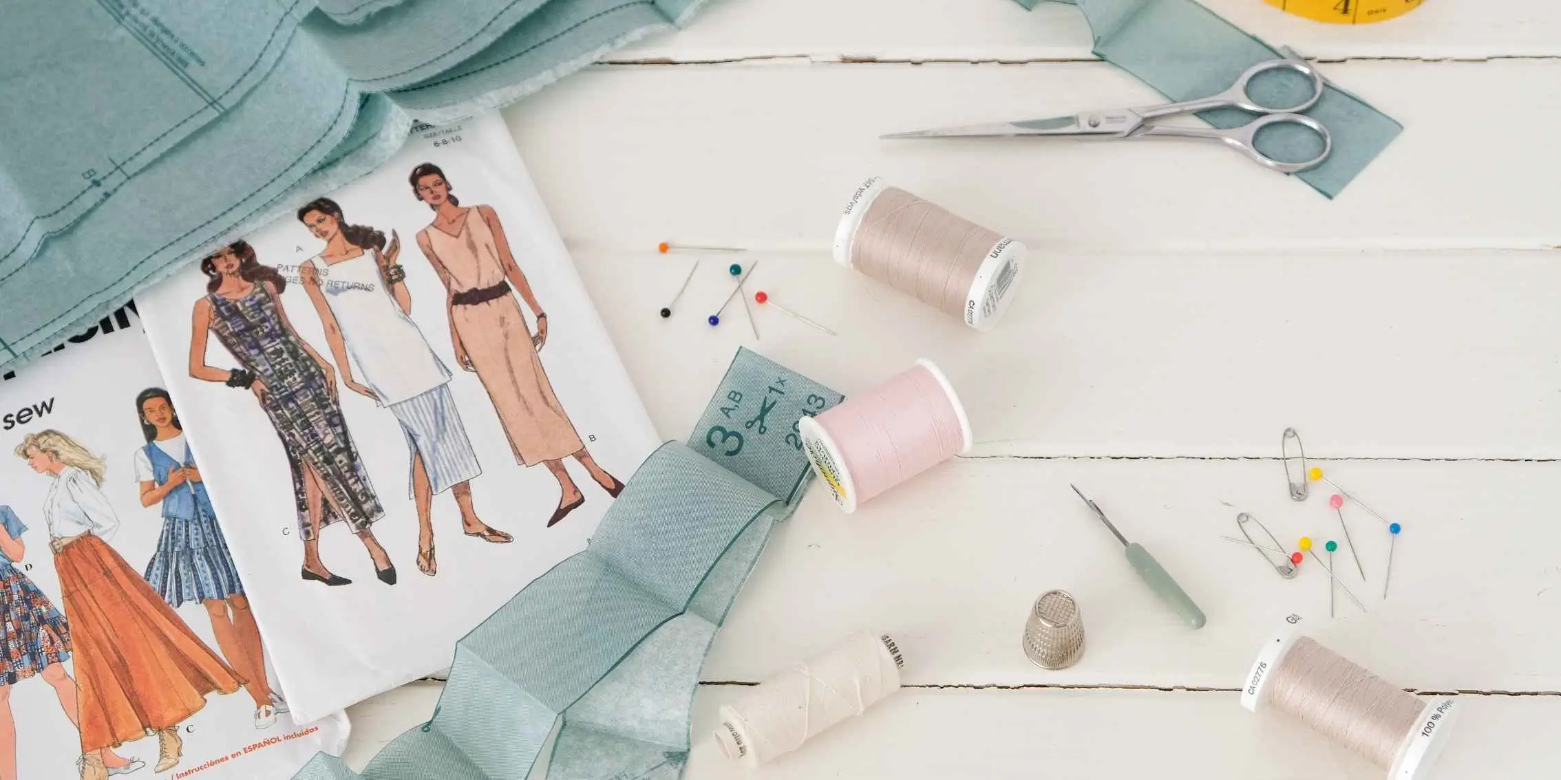 Cutting fabric using a sewing pattern