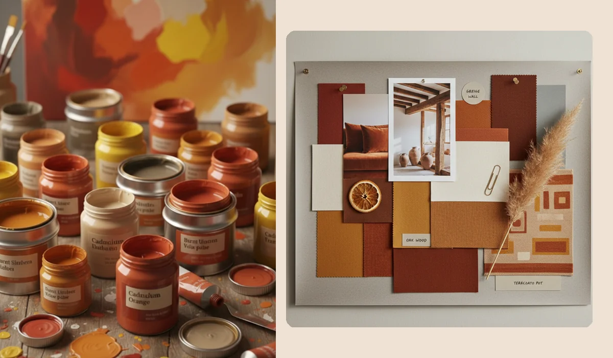 Warme Farben und Materialien in der Raumgestaltung