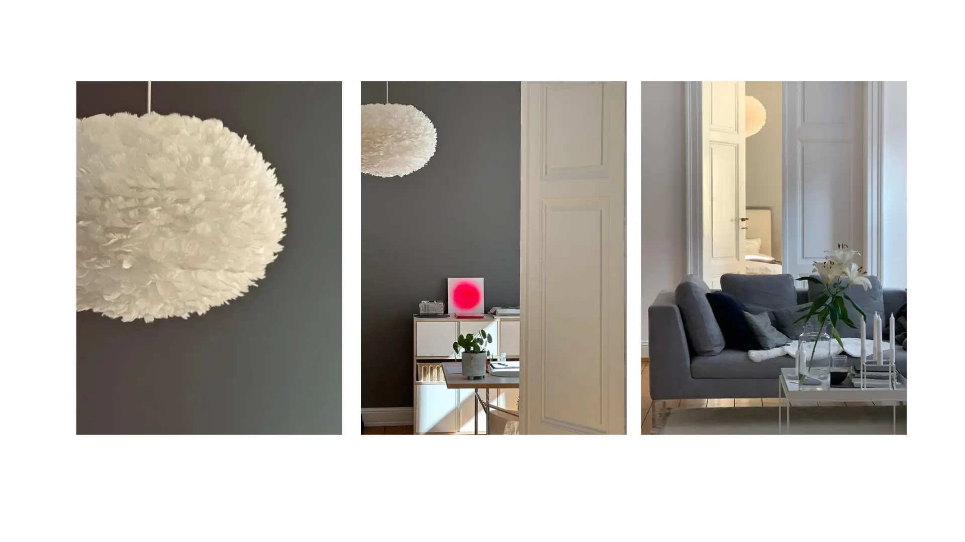 Minimalistisches Interior Design in Grau und Weiß