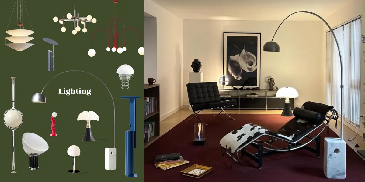 Bauhaus Lighting with Table Lamp and Pendant Light Creating Geometric Glow