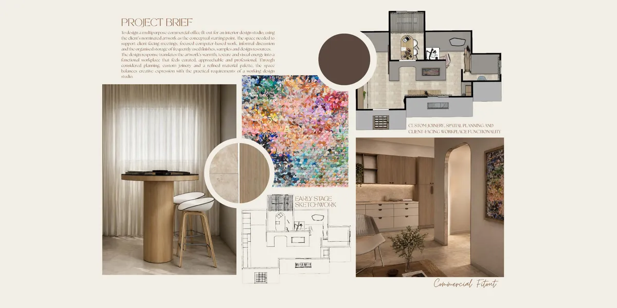 Interior design portfolio project by IDI graduate Heidi Mellett