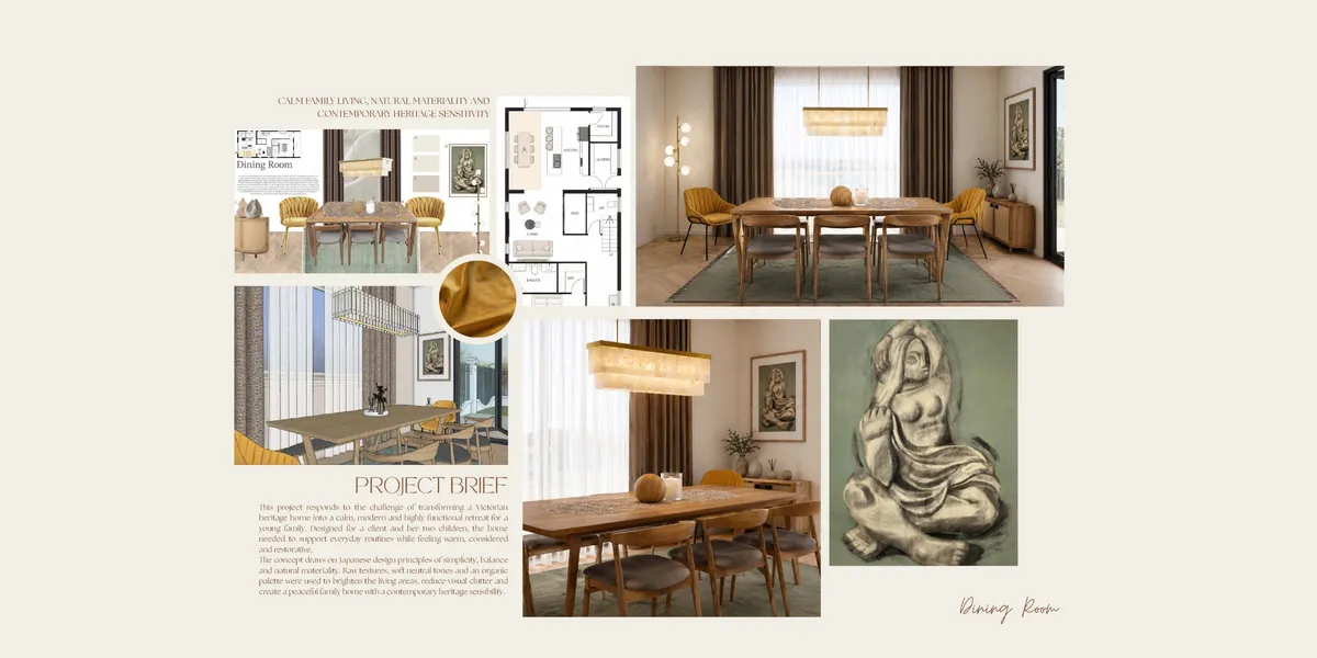 Interior design portfolio project by IDI graduate Heidi Mellett