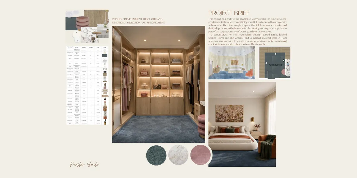 Interior design portfolio project by IDI graduate Heidi Mellett