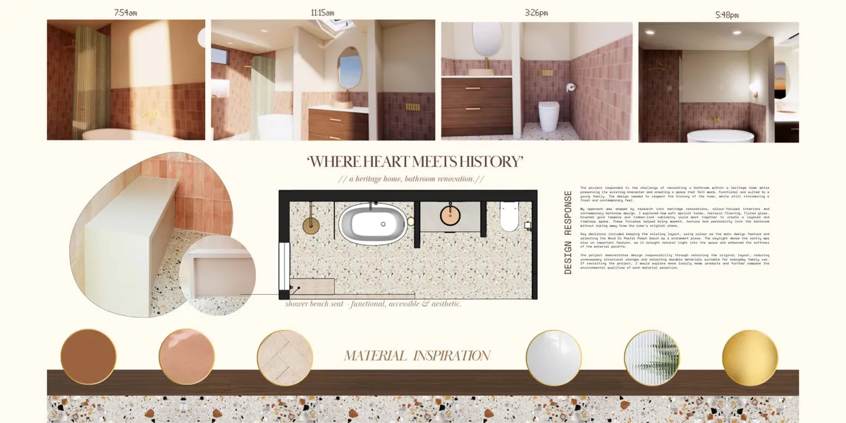 Interior design portfolio project by IDI graduate Tayla Manca
