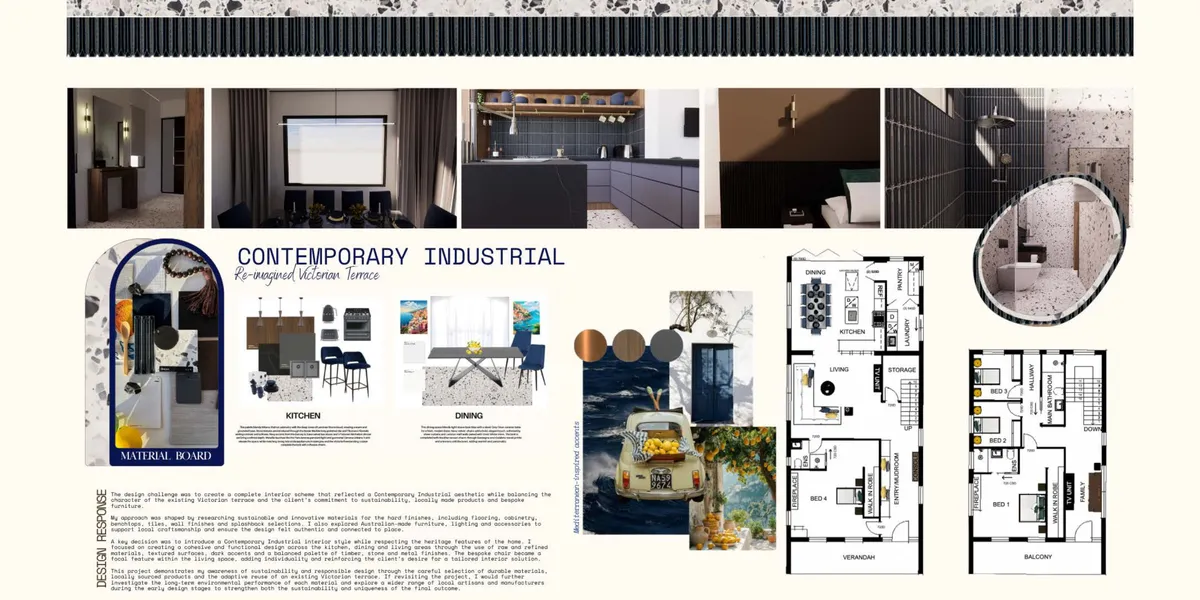 Interior design portfolio project by IDI graduate Tayla Manca