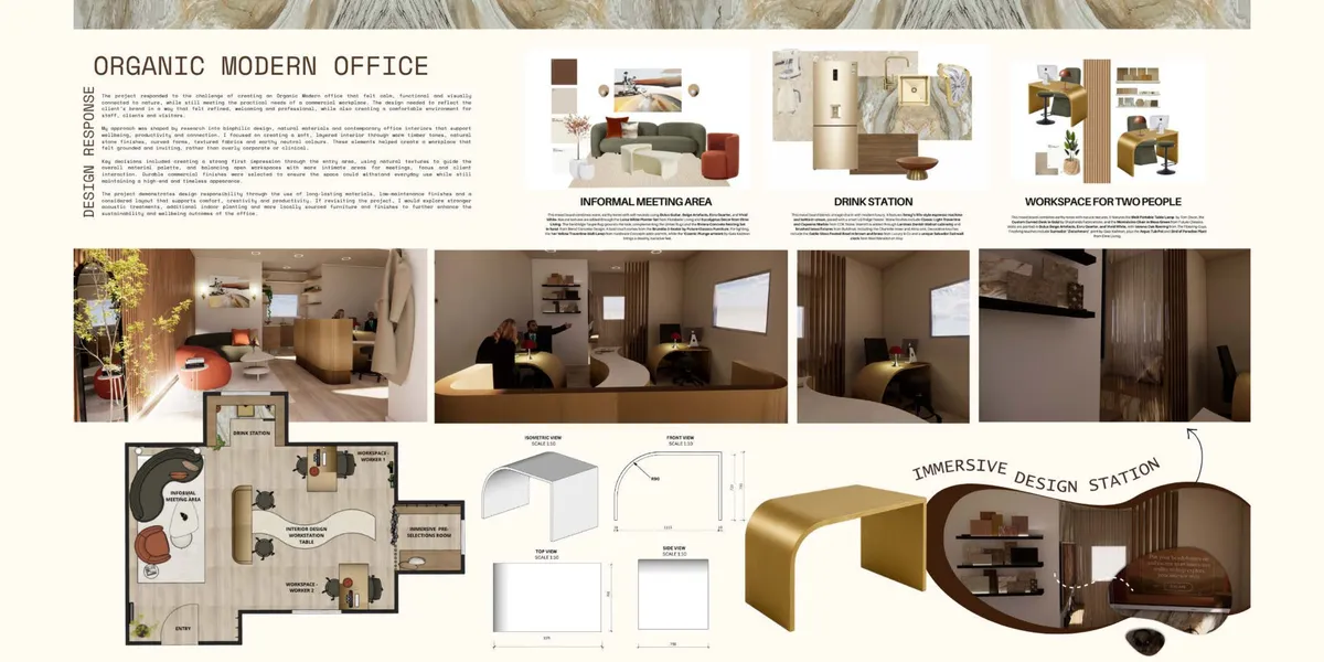 Interior design portfolio project by IDI graduate Tayla Manca