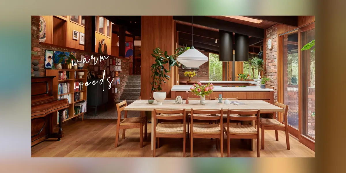 Mid-Century Modern Kitchen with Statement Stools