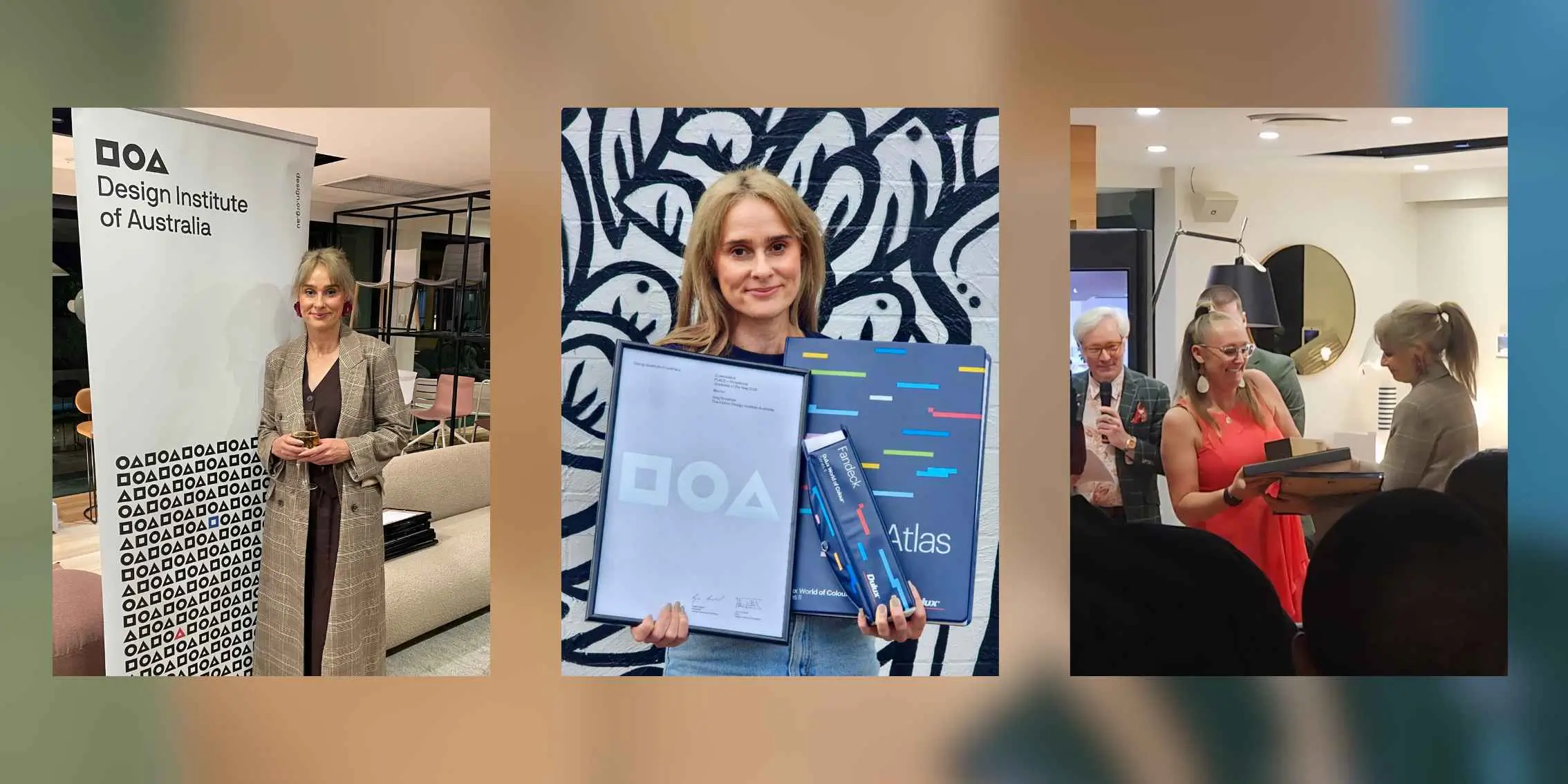 Interior Designer Amy Donehue with her GOTYA award DIA’s GOTYA Awards at Stylecraft