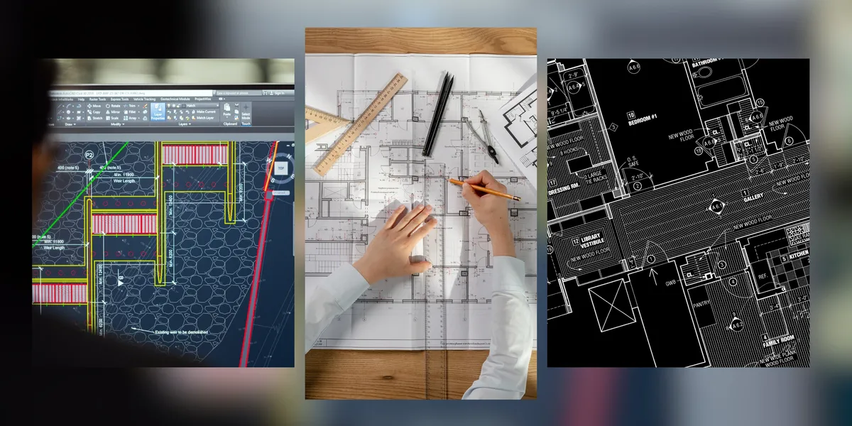 IDI graduate working on AutoCAD drawings