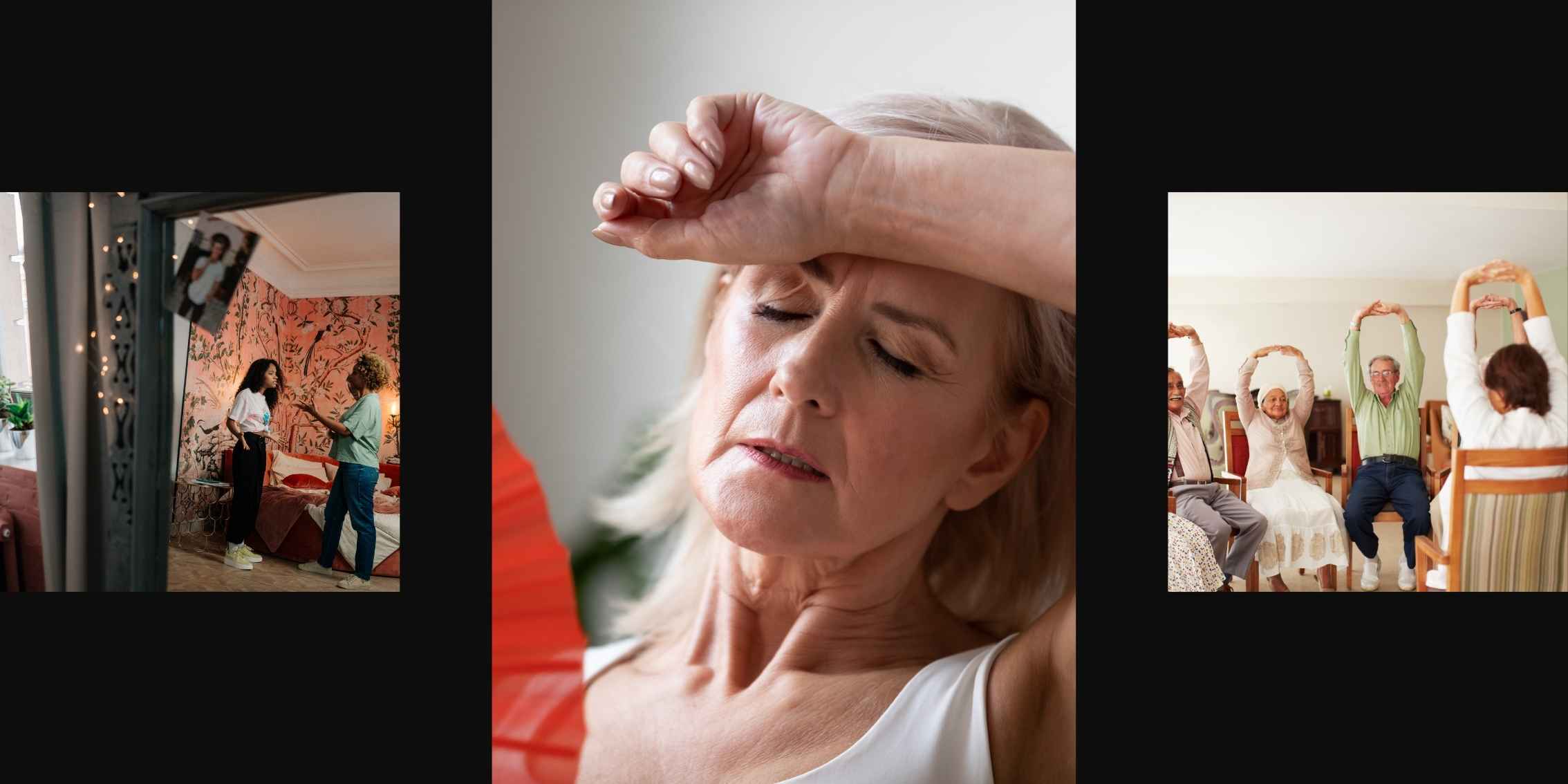 Three composited images showing potential hormonal imbalance among
    varying age groups