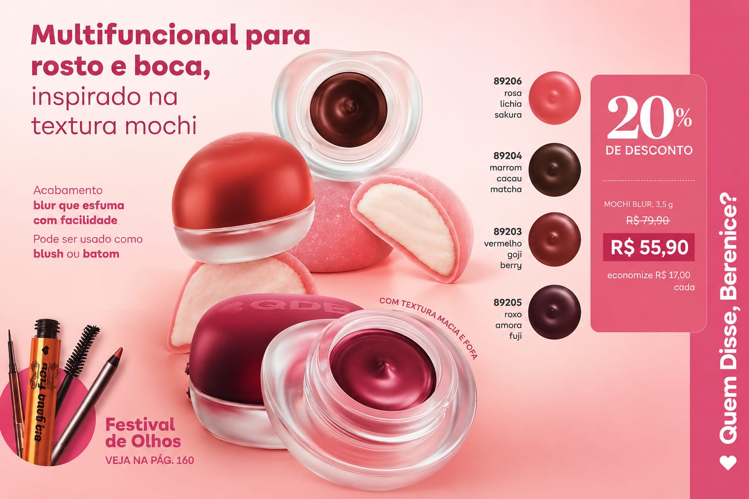 Multifuncional para rosto e boca, Inspirado na textura mochi