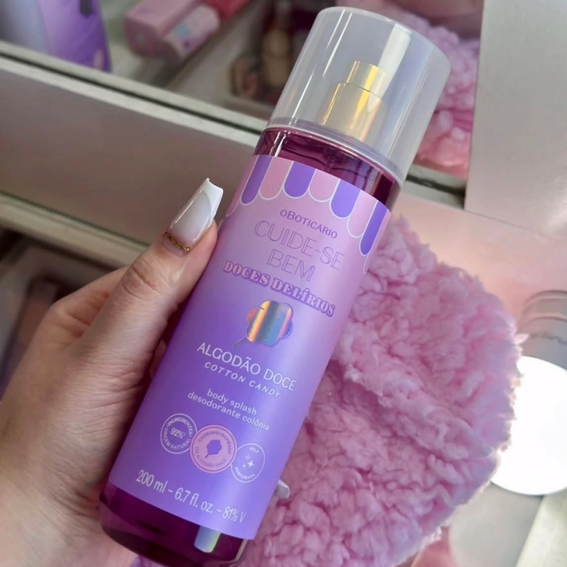 Body Splash Desodorante Colônia Cuide-Se Bem Doces Delírios Algodão Doce 200Ml