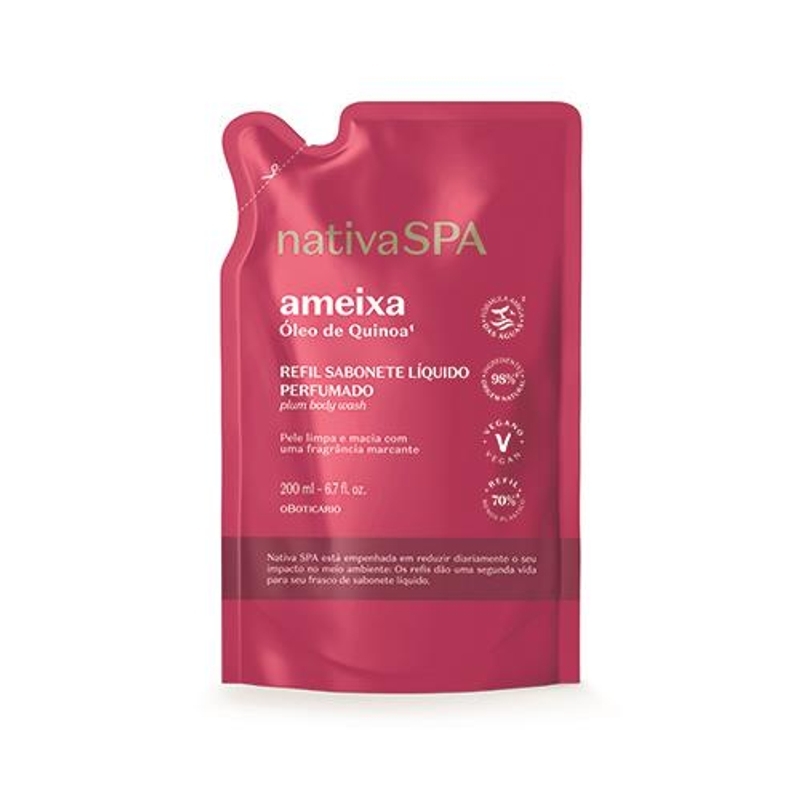 Refil Sabonete Líquido Perfumado Nativa Spa Ameixa 200Ml