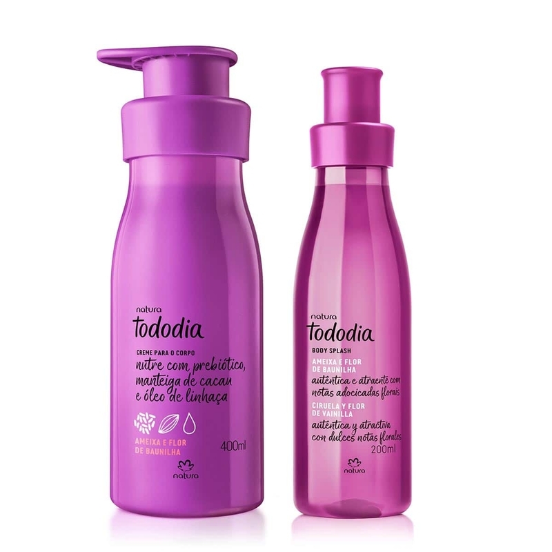 Kit tododia ameixa e flor de baunilha com body splash e hidratante