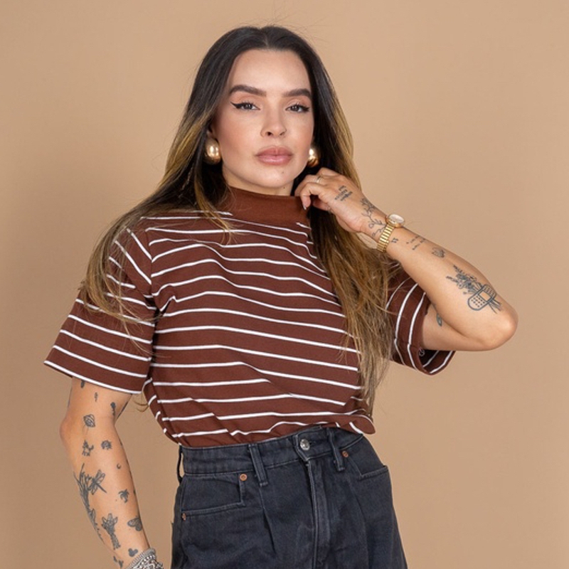 Tshirt Gola Alta Risca De Giz P