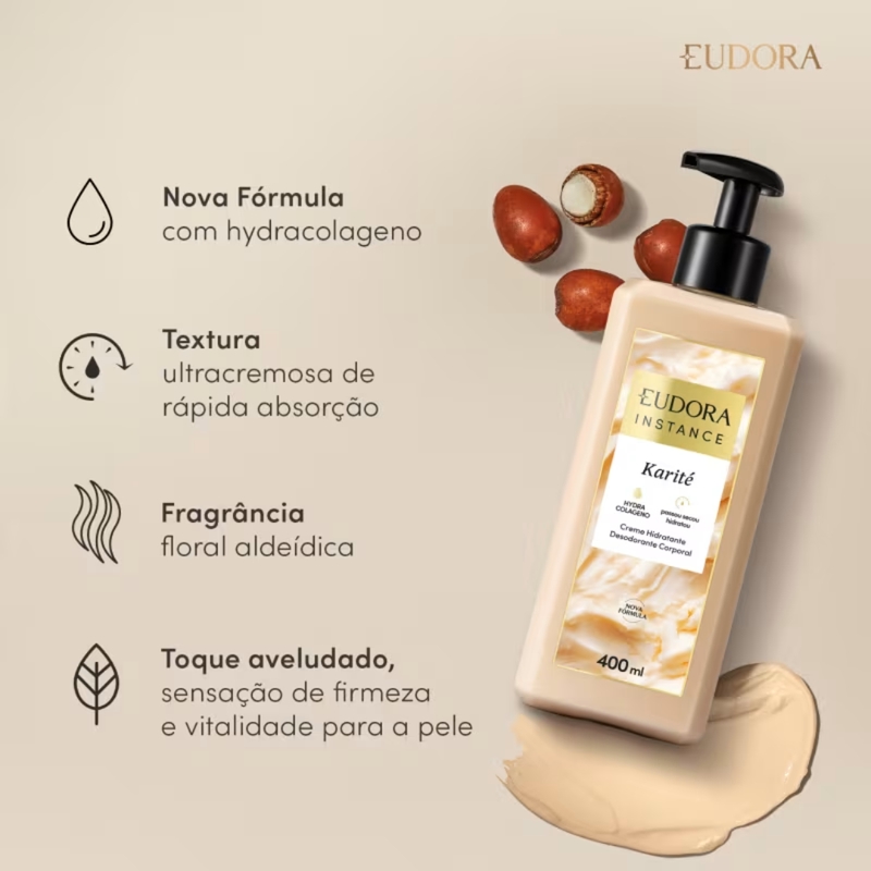 Creme Hidratante Desodorante Corporal Instance Karité 400ml - foto 2