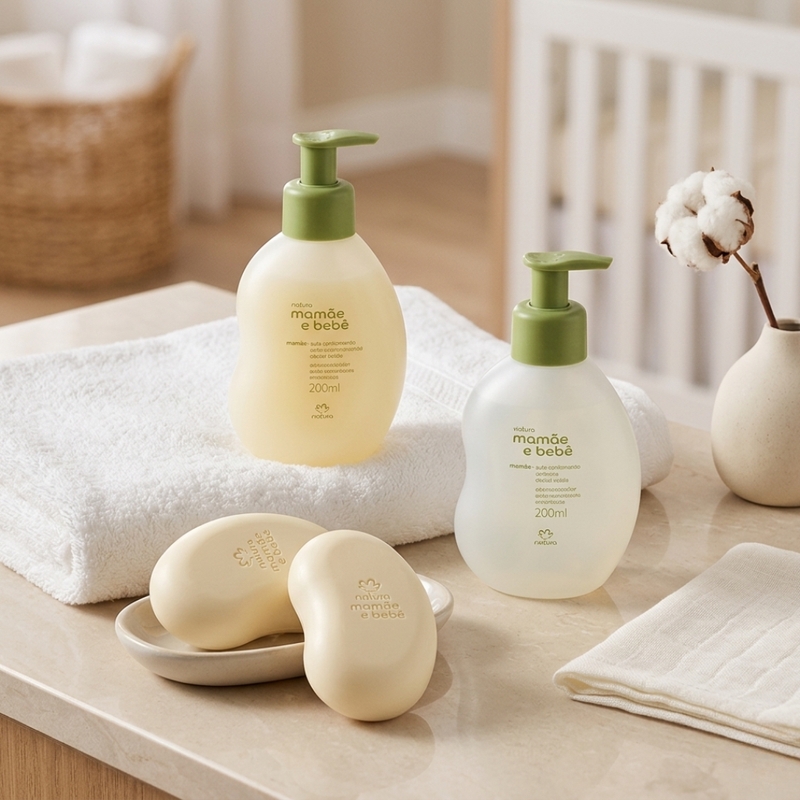 COMBO NATURA MAMAE E BEBE 1 (SHAMPOO 200ml, CONDICIONADOR 200ml E CAIXA COM 2 SABONETES 100g) - foto 7