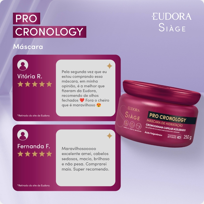 Máscara de Hidratação Siàge Pro Cronology 250g - foto 3