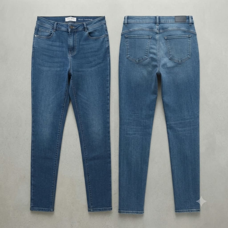 Calça Jeans Azul Reta, Estica Tam: 42/44
