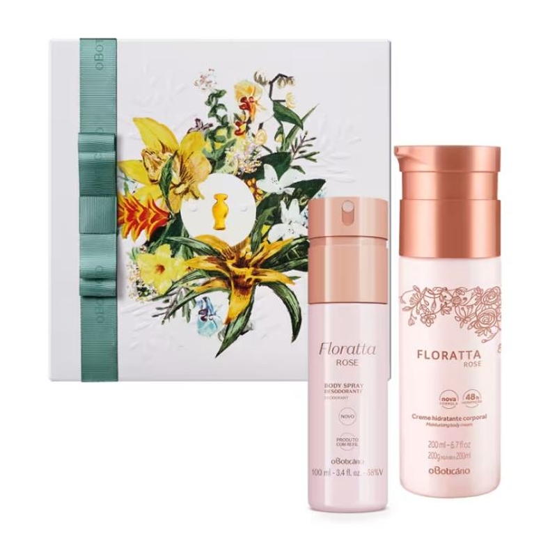 Combo Presente Floratta Rose: Body Spray 100ml + Creme Corporal 200ml