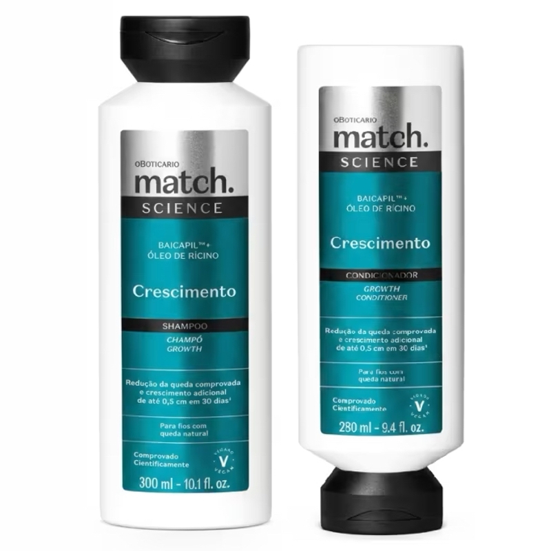 Combo Match Science Crescimento: Shampoo 300ml + Condicionador 280ml