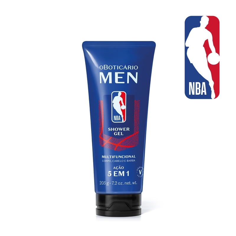 Shower Gel 5 Em 1 Cabelo, Corpo E Barba Men Nba 205G
