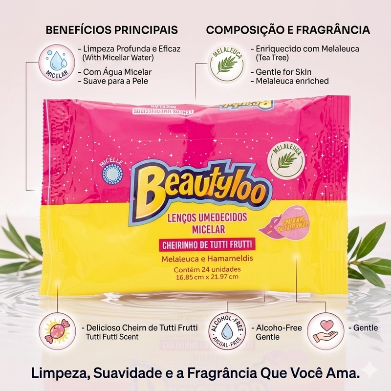 Lenço Umedecido Micelares Beautyloo Tutti Frutti - foto 2