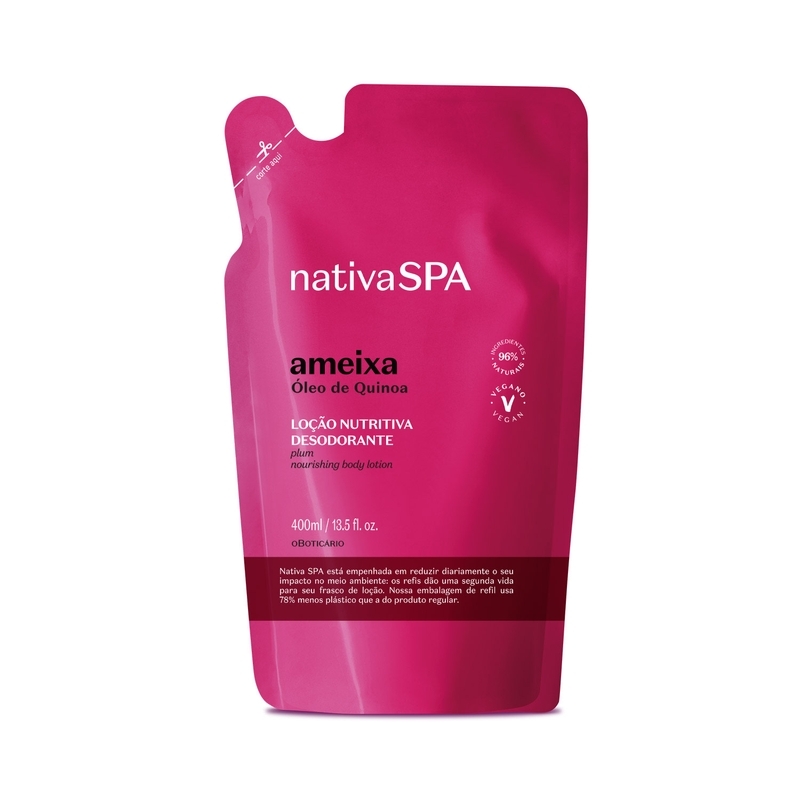 Refil Loção Desodorante Hidratante Corporal Nativa Spa Ameixa 400Ml