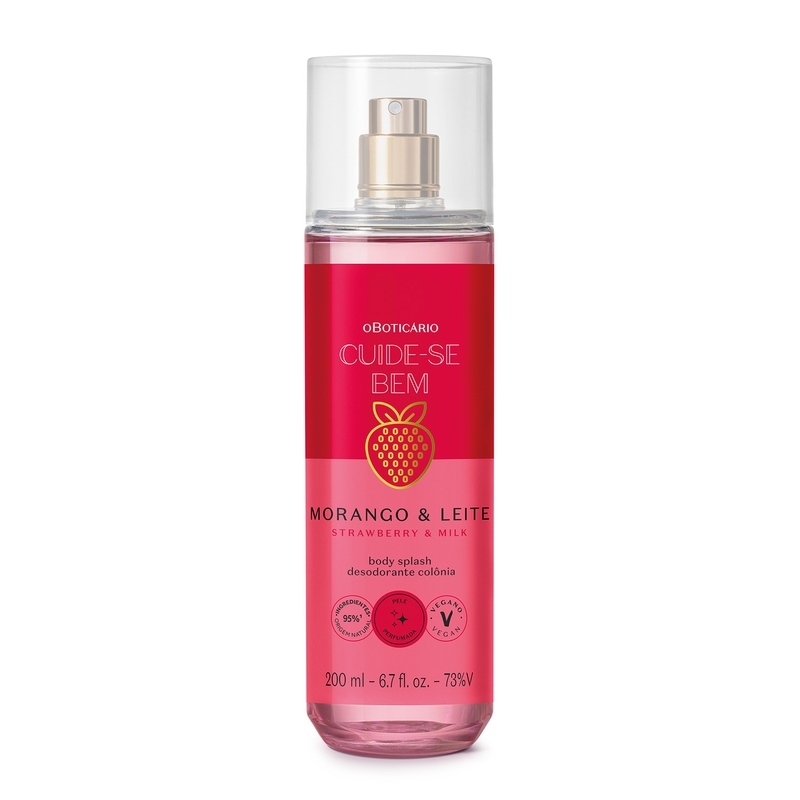 Body Splash Desodorante Colônia Cuide-Se Bem Morango E Leite 200Ml