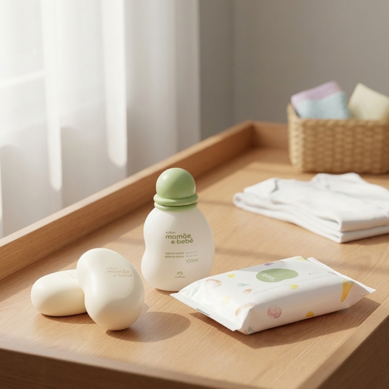 COMBO 2 NATURA MAMAE E BEBE COLONIA 100ml + LENCO UMEDECIDO 16 Folhas + CAIXA COM 2 SABONETES - foto 4