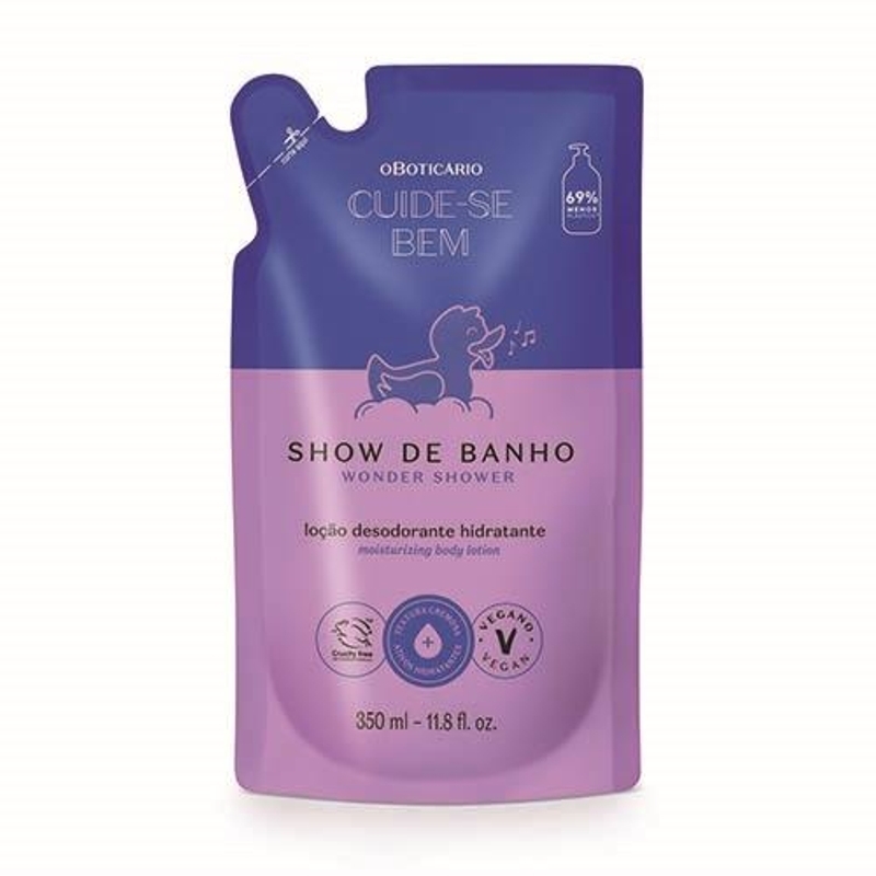 Refil Loção Desodorante Hidratante Corporal Cuide-se Bem Show de Banho 350ml