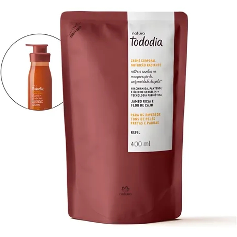 Refil Hidratante para o Corpo Tododia Jambo Rosa e Flor de Caju  400 ml
