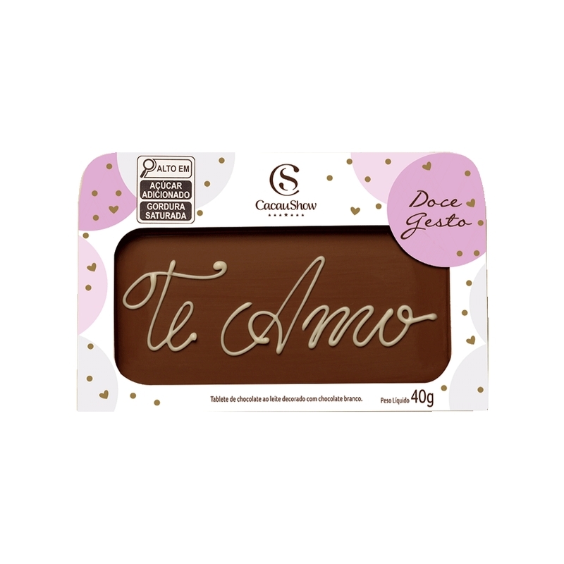 Tablete ao Leite Chocoarte Te Amo 40g