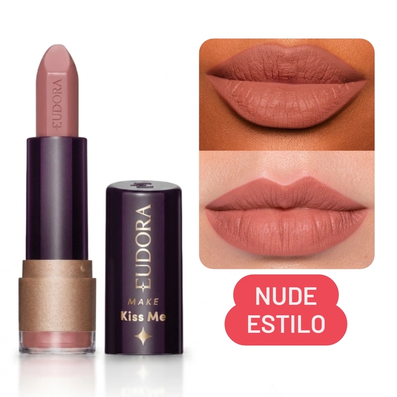 Batom Matte Nude Estilo Eudora Make Kiss Me