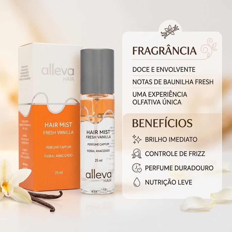 Hair Mist Perfume Capilar Fresh Vanilla - 15ml - foto 2