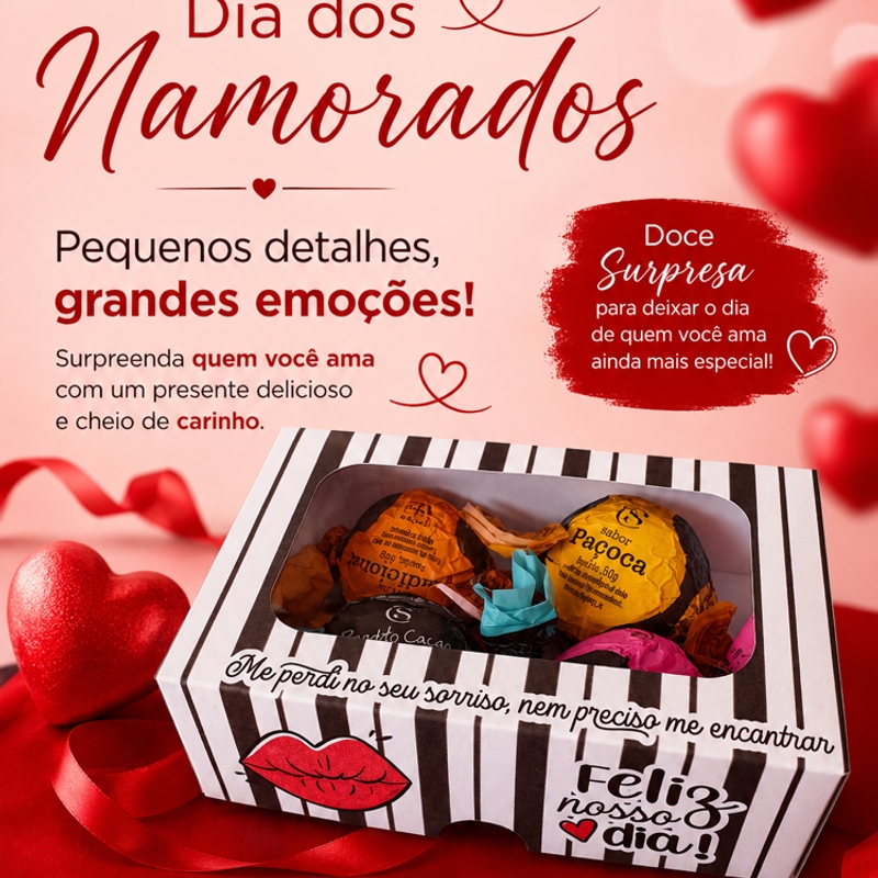 Caixa Com 4 Trufas Namorados