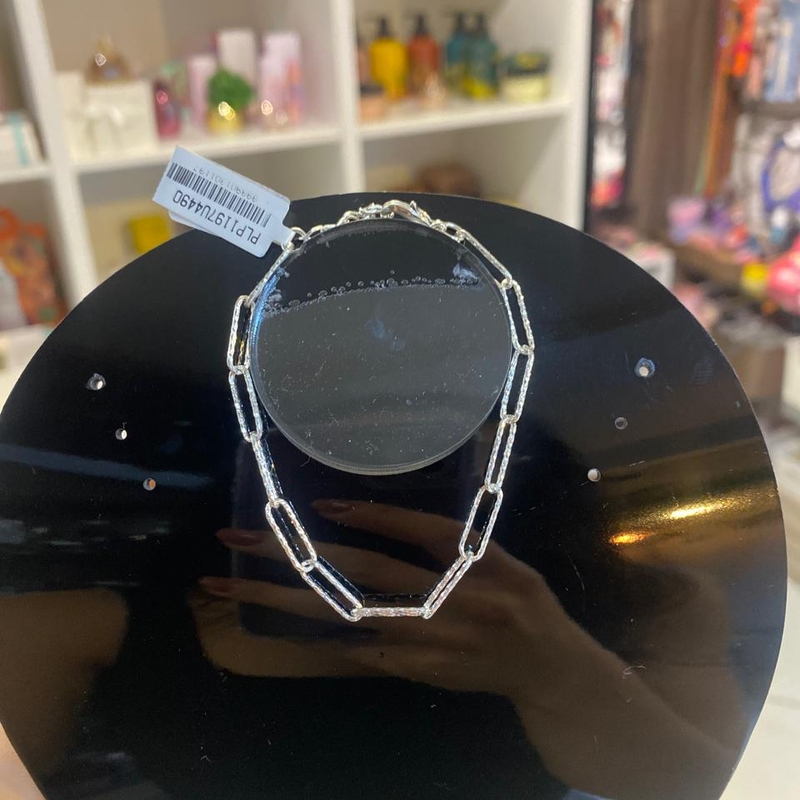 PULSEIRA PRATA ELO LONGO TRABALHADO