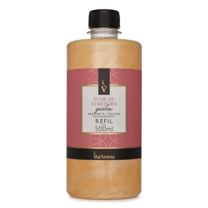 Refil Sabonete Líquido Desodorante Flor de Cerejeira Via Aroma - 500ml