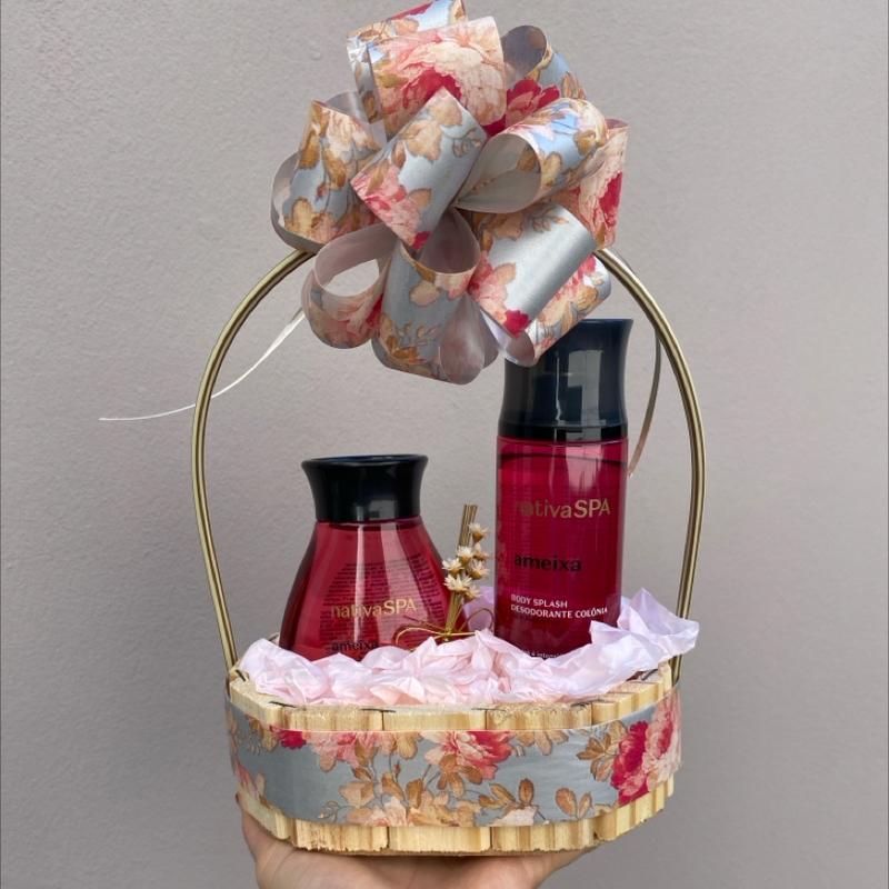 Cesta Óleo Corporal E Body Splash Ameixa