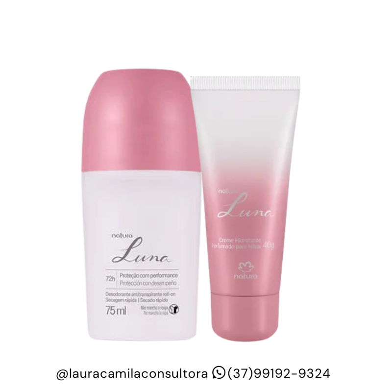 Presente Natura Luna: Desodorante Antitranspirante Roll-on 75ml + Creme Para Mãos 40g