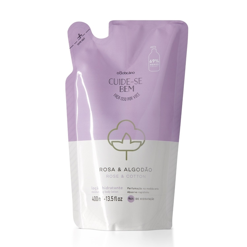 Refil Loção Hidratante Desodorante Corporal Cuide-Se Bem Rosa E Algodão 400Ml