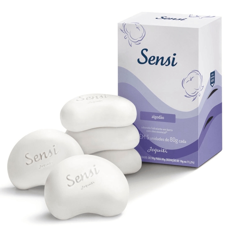 Sabonete Hidratante em Barra Sensi Algodão, 5x80g 80 g