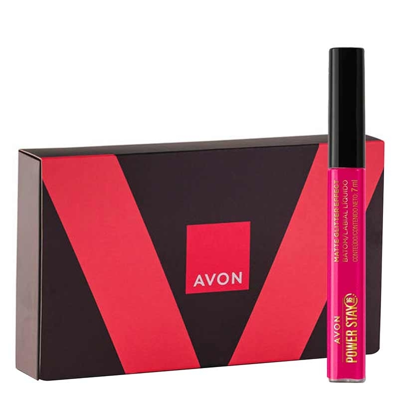PRESENTE AVON BATOM POWER STAY BRILHO Magenta Reluzente