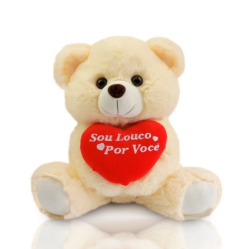 Urso de Pelúcia 30 cm Sentado - Louco por Você