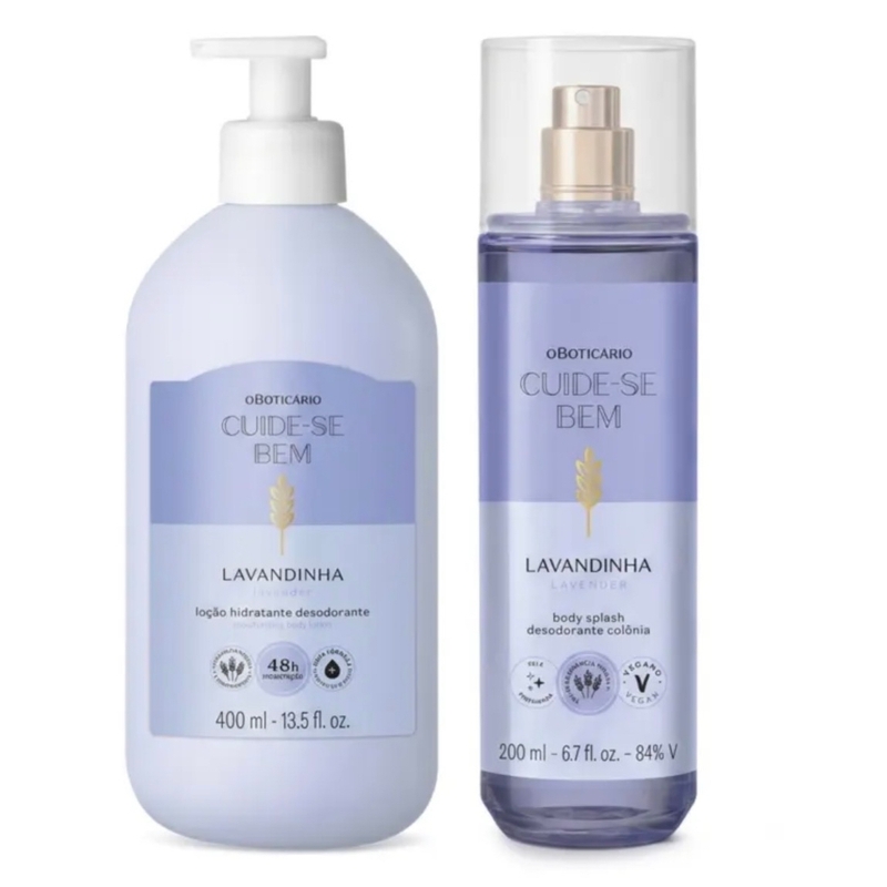 Combo Cuide-se Bem Lavandinha: Body Splash 200ml + Hidratante 400ml