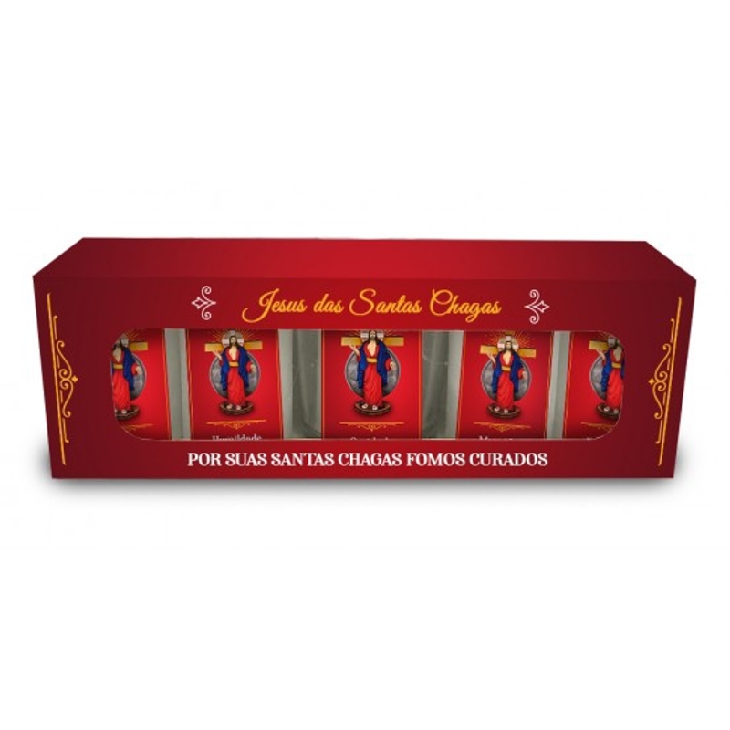 Kit Velas Virtudes Jesus Das Santas Chagas