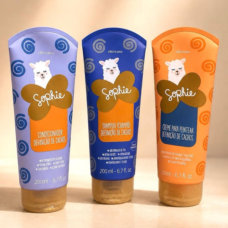 Kit Shampoo, Condicionador E Creme De Pentear Cachos